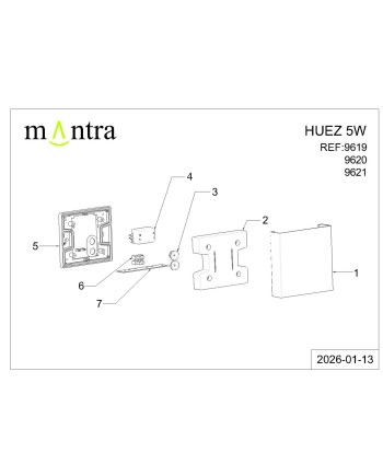 HUEZ * APLIQUE LED IP65 5W 3000K BLANCO